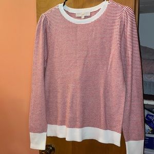 NWT Loft. Red & cream stripe sweater